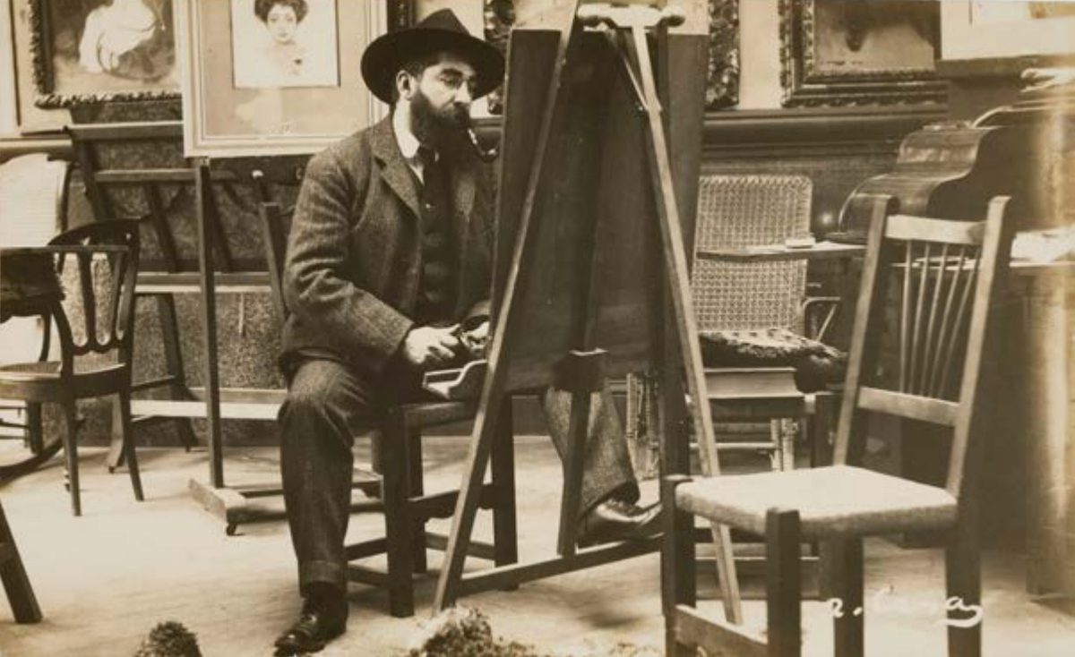 El taller de Casas (fot. Francesc Serra), Ramon Casas, 1905 (MNAC)